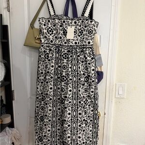 Adelyn Rae Black and White Embroidered Dress
